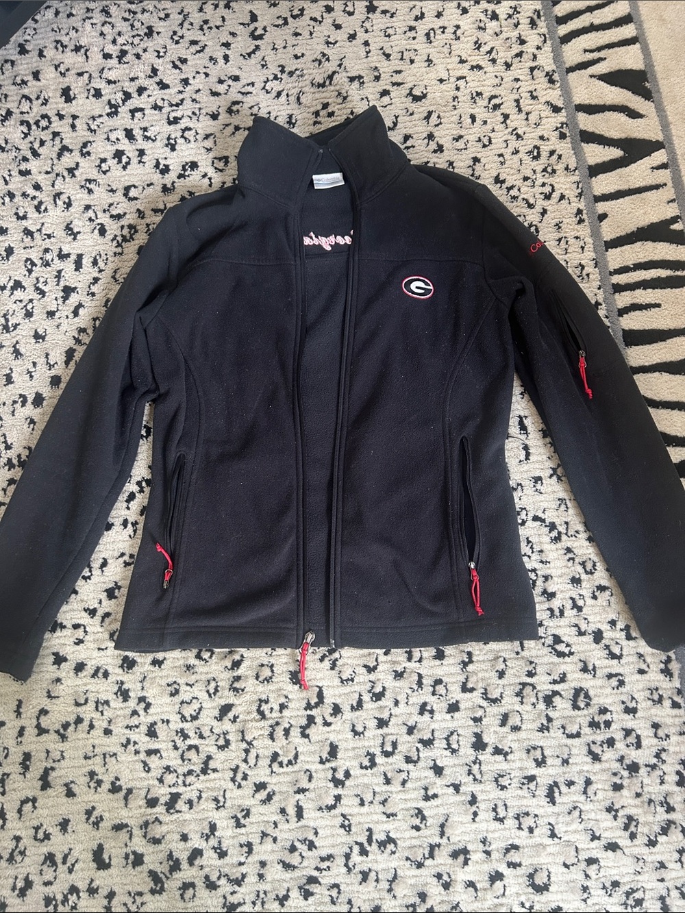 Georgia Bulldogs Black Fleece Jacket with Red Accents